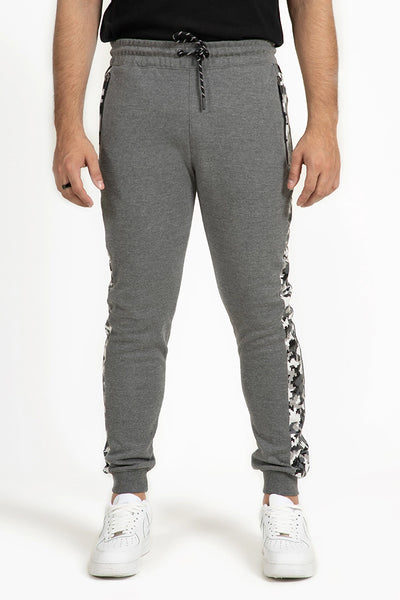 Charcoal Side Striped Skinny Fit Jogger Pants