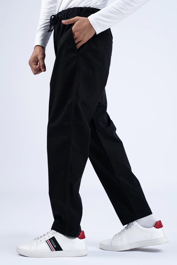 Black Relax Fit Trousers
