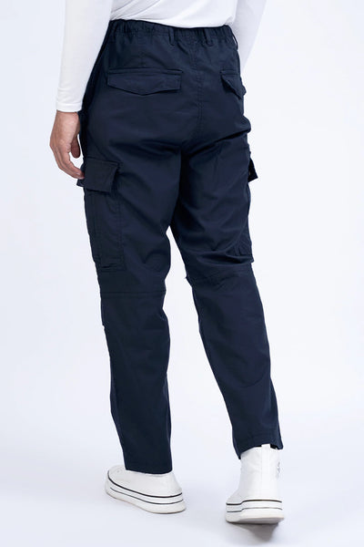 Navy Relax Fit Cargo Trousers