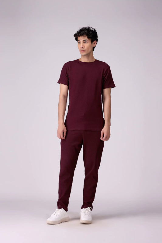 Relaxed Fit Waffle Knit Jogger Pants - Cougar Clothing