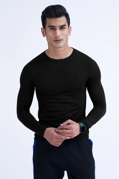 Basic Black Full Sleeves T-Shirt