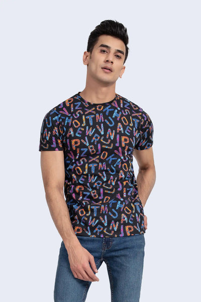 Black Alphabets T-Shirt