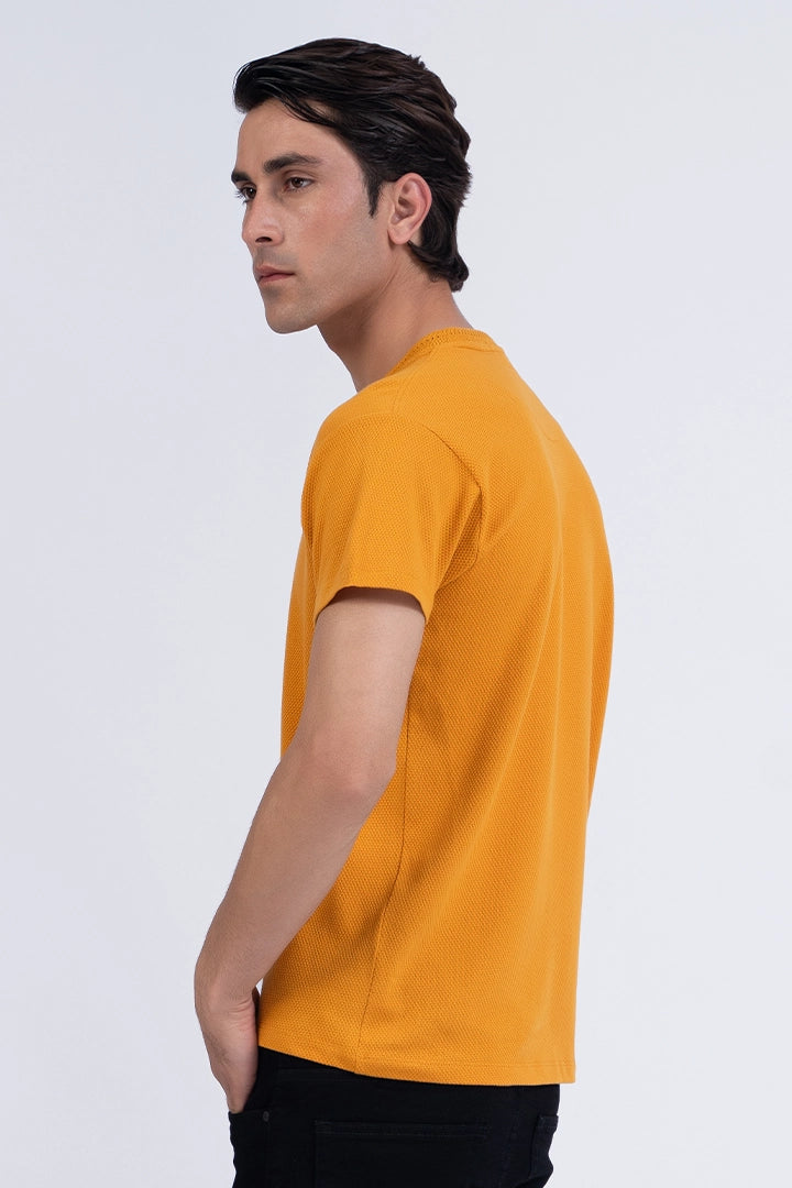 Mustard Popcorn Knit T-Shirt