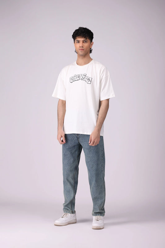 Oversize Slogan Printed T-Shirt - Cougar Clothing