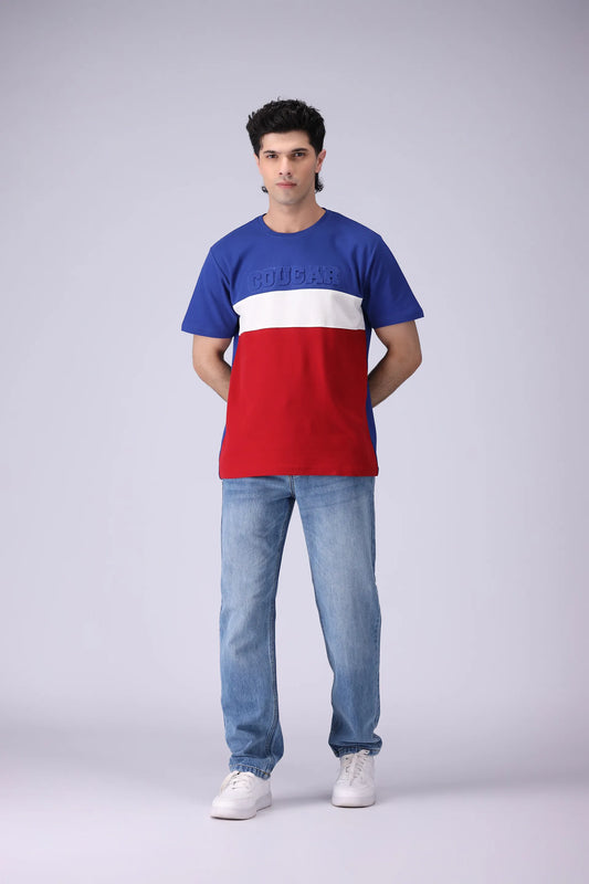 Relaxed Fit Paneled T-Shirt - Cougar Clothing