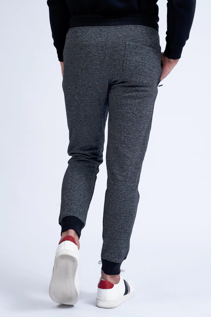 Black Side Panel Knitted Slim Fit Trousers