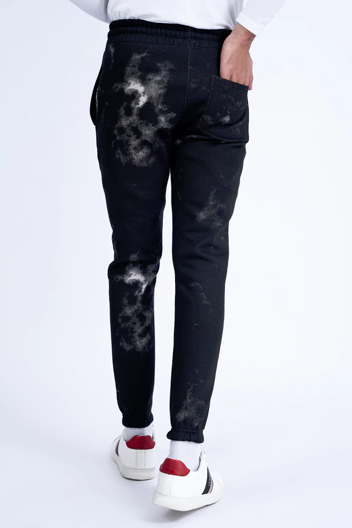 Black Slim Fit Tie-Dye Jogger Pants