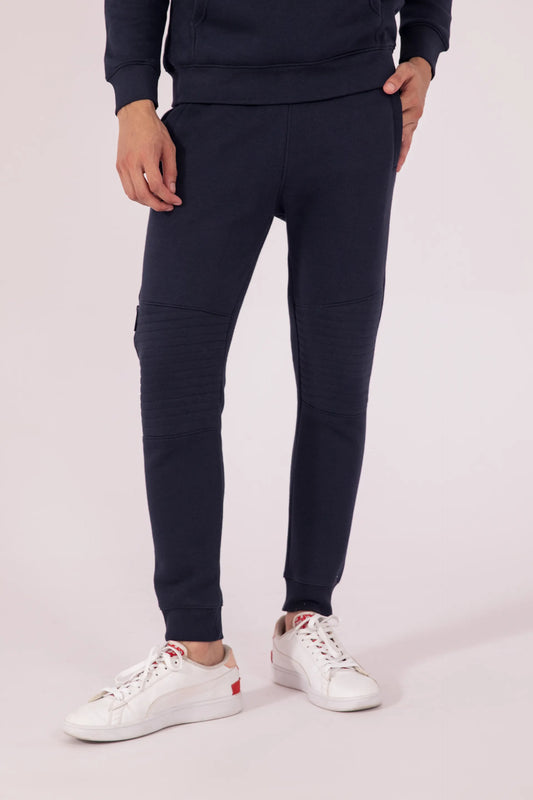 Slim Fit Jogger Pants With Topstitched Knee Panels - Cougar Clothing