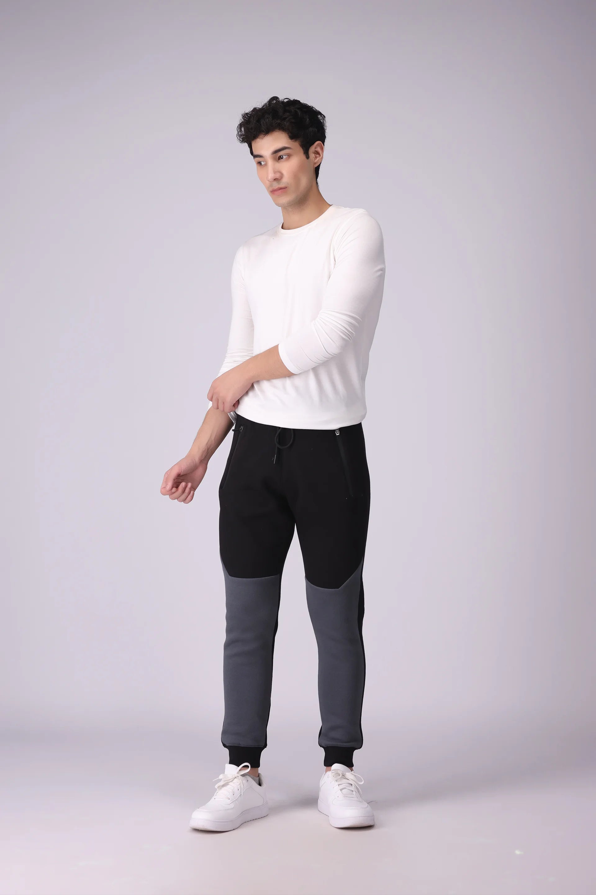 Slim Fit Contrast Paneled Jogger Pants - Cougar Clothing