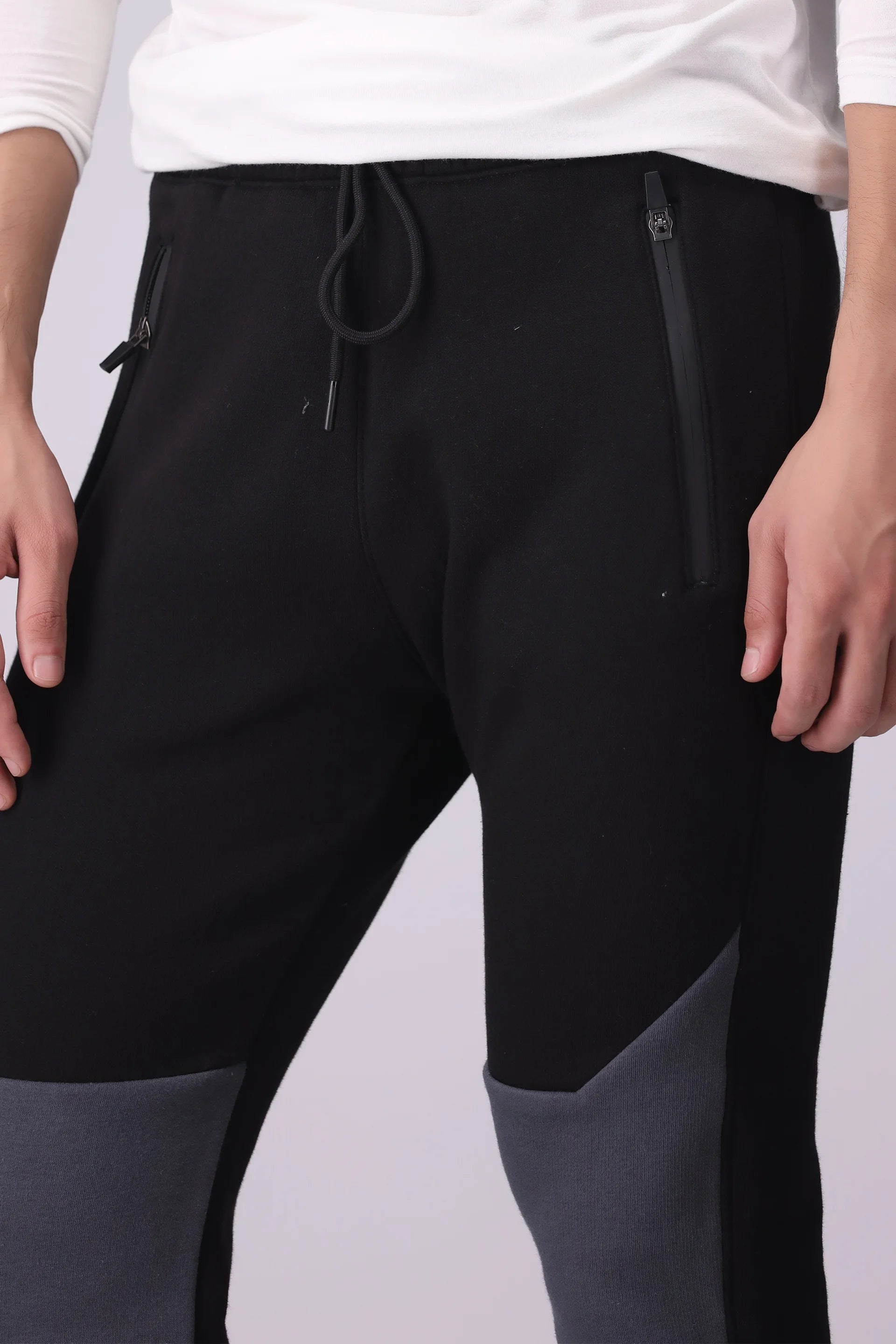 Slim Fit Contrast Paneled Jogger Pants - Cougar Clothing