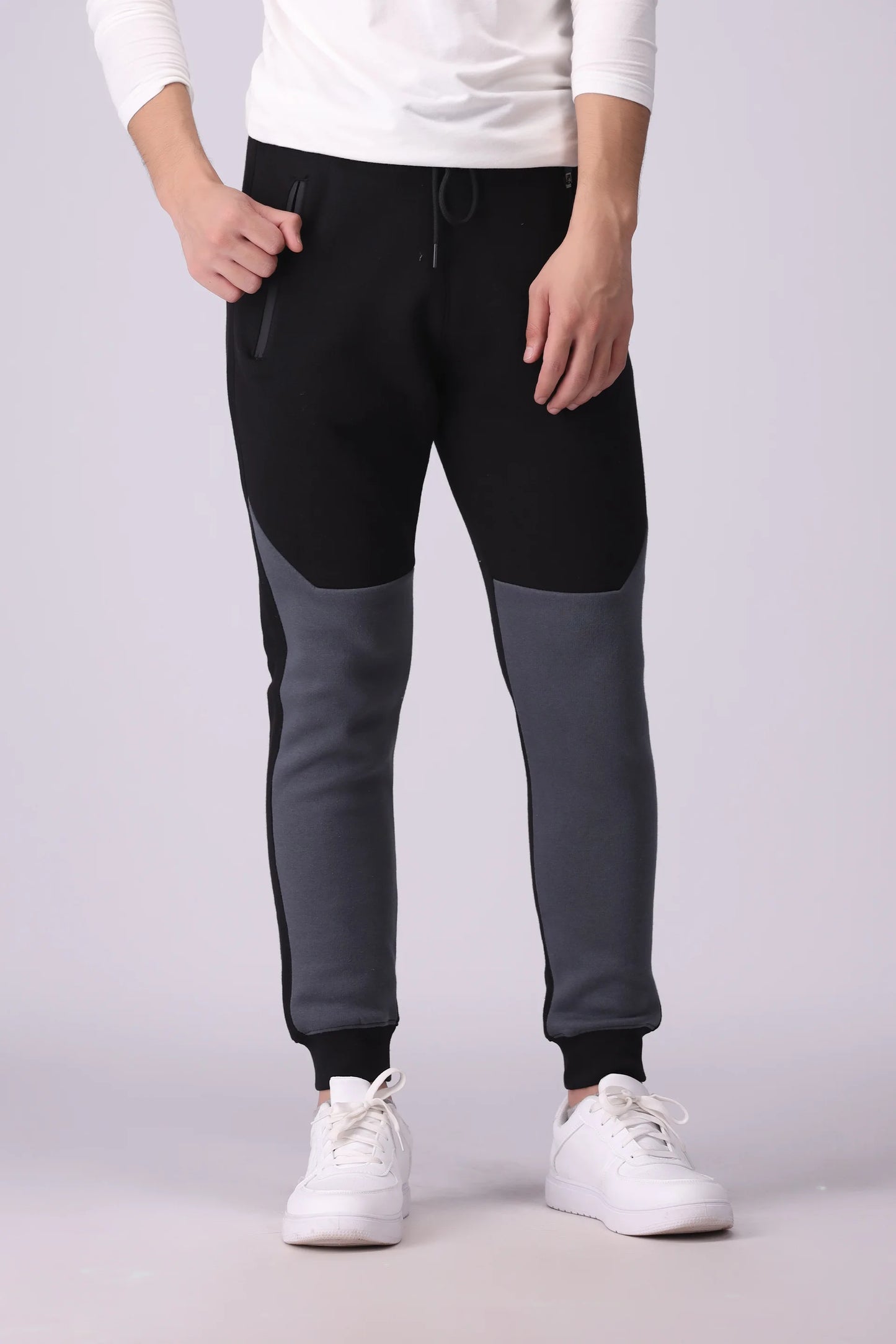Slim Fit Contrast Paneled Jogger Pants - Cougar Clothing