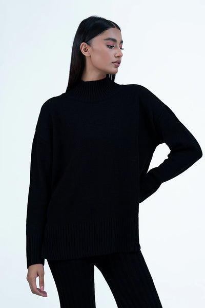 Black Turtleneck Co-Ord Set