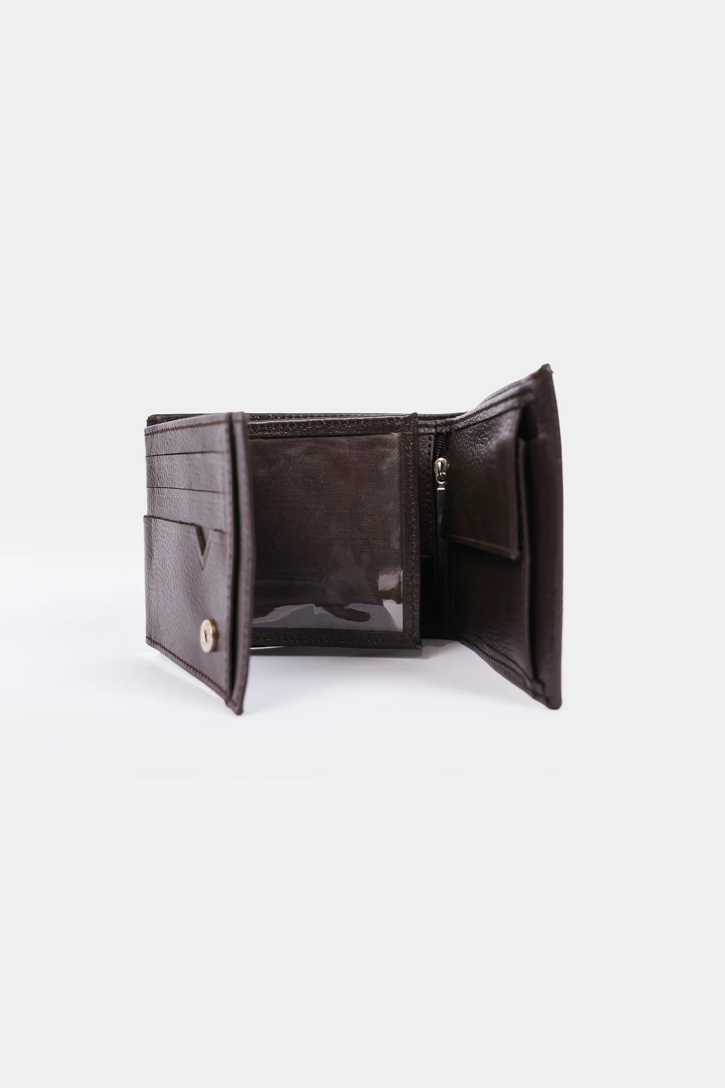Bifold Leather Wallet With Coin Pouch - Cougar Clothing