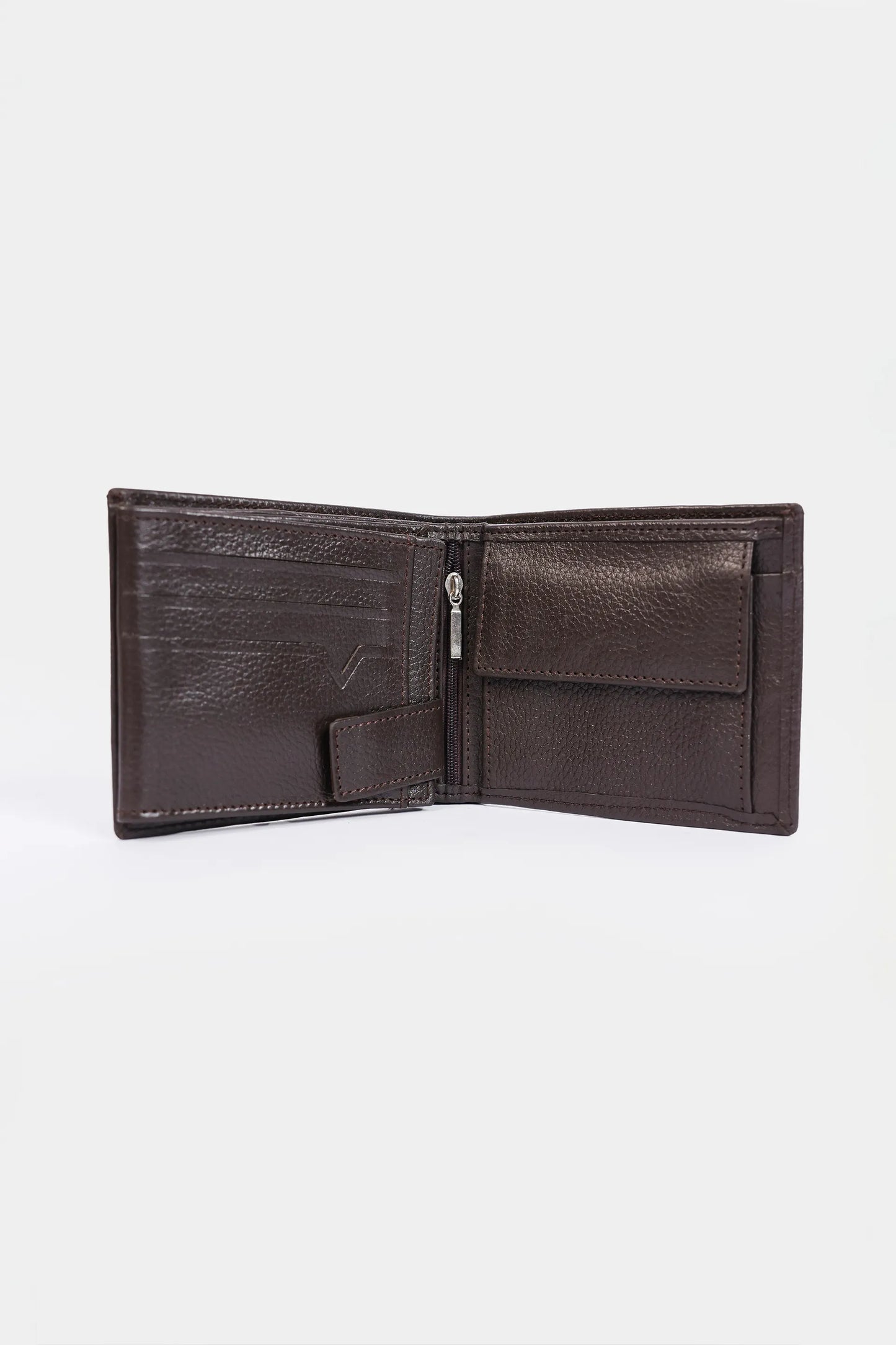 Bifold Leather Wallet With Coin Pouch - Cougar Clothing