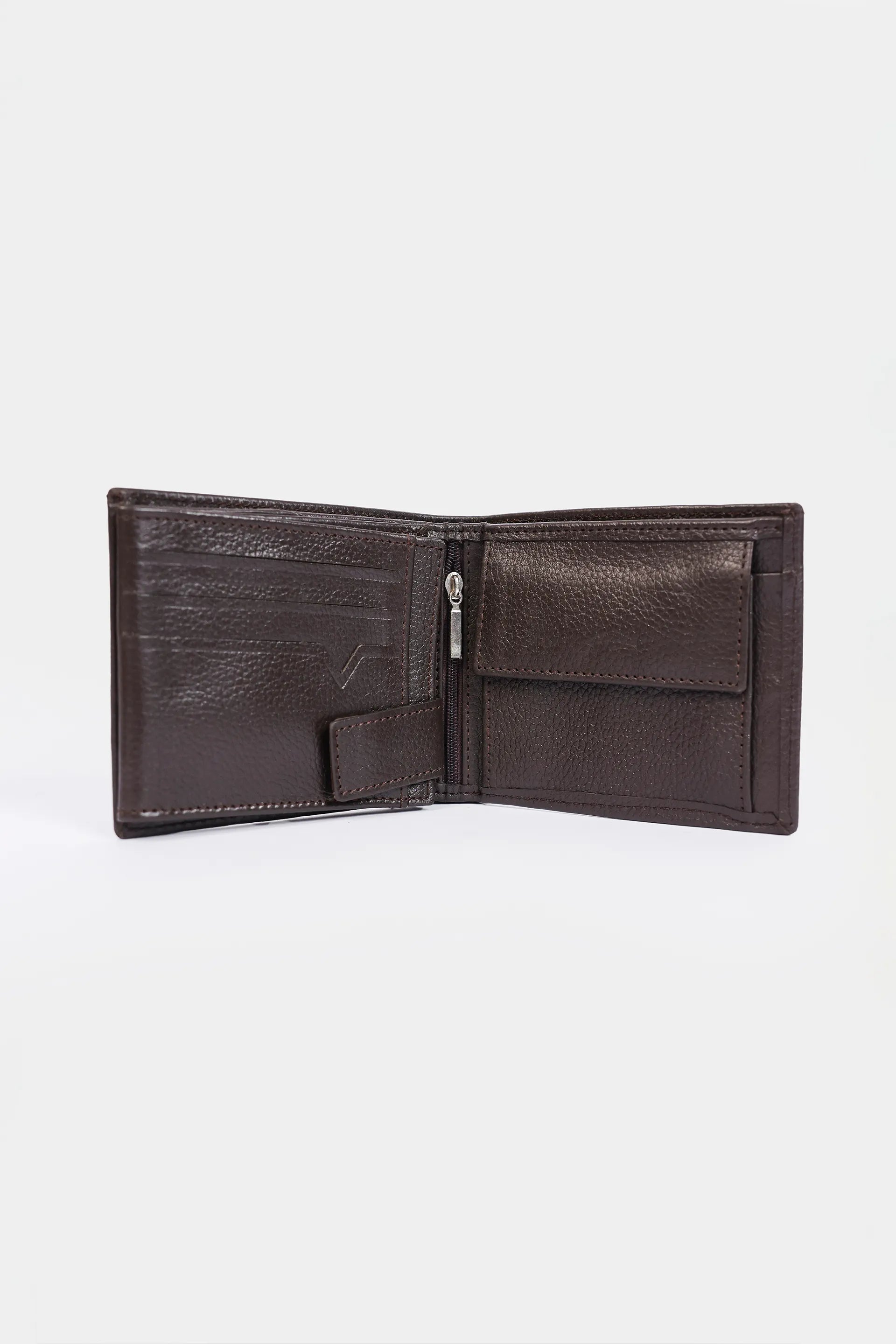 Bifold Leather Wallet With Coin Pouch - Cougar Clothing