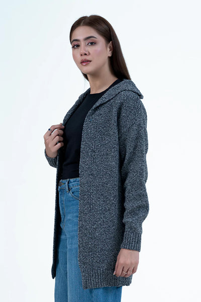 Knitted Front Open Cardigan
