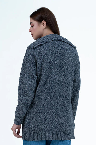 Knitted Front Open Cardigan