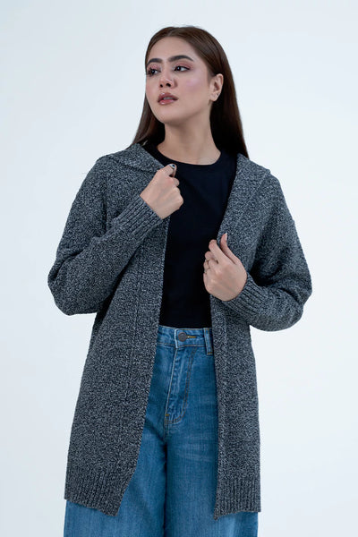 Knitted Front Open Cardigan