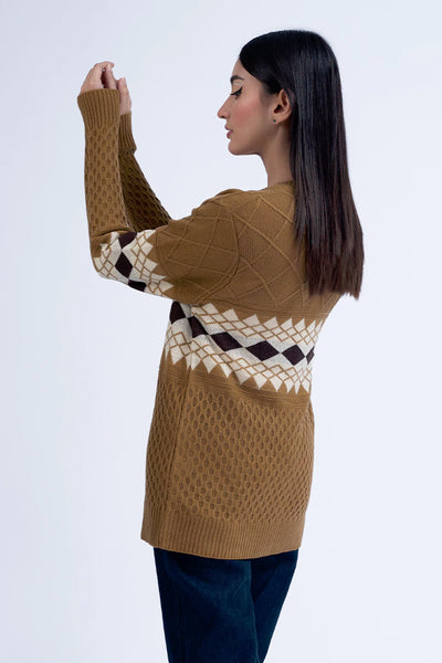 Argyle Pattern Button Down Cardigan