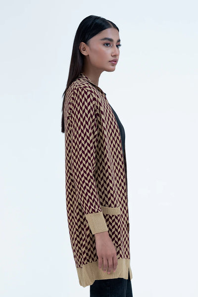Skin Front Open Knitted Cardigan