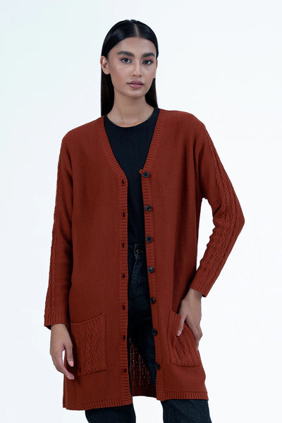 Rust Button Down Cardigan