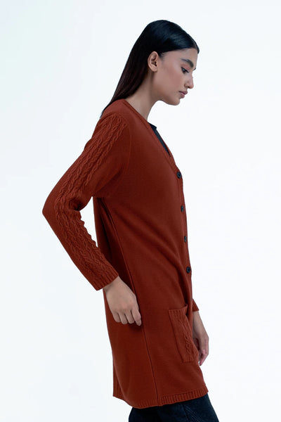 Rust Button Down Cardigan