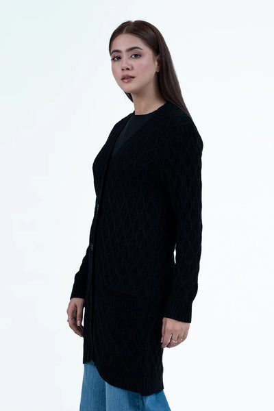 Cable Knit Button Down Cardigan