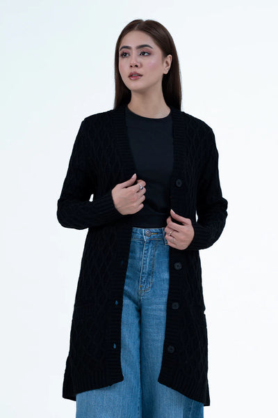Cable Knit Button Down Cardigan