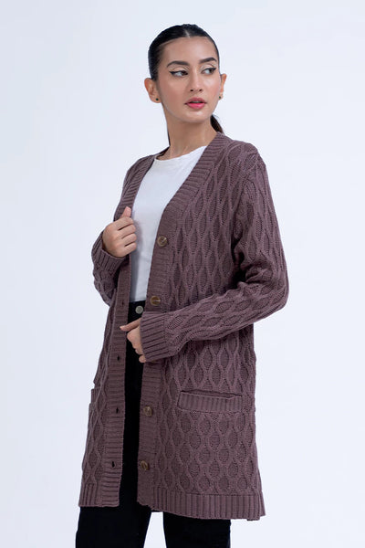 Cable Knit V-Neck Cardigan