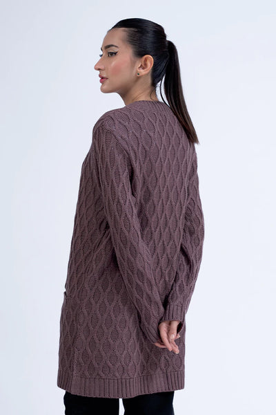 Cable Knit V-Neck Cardigan