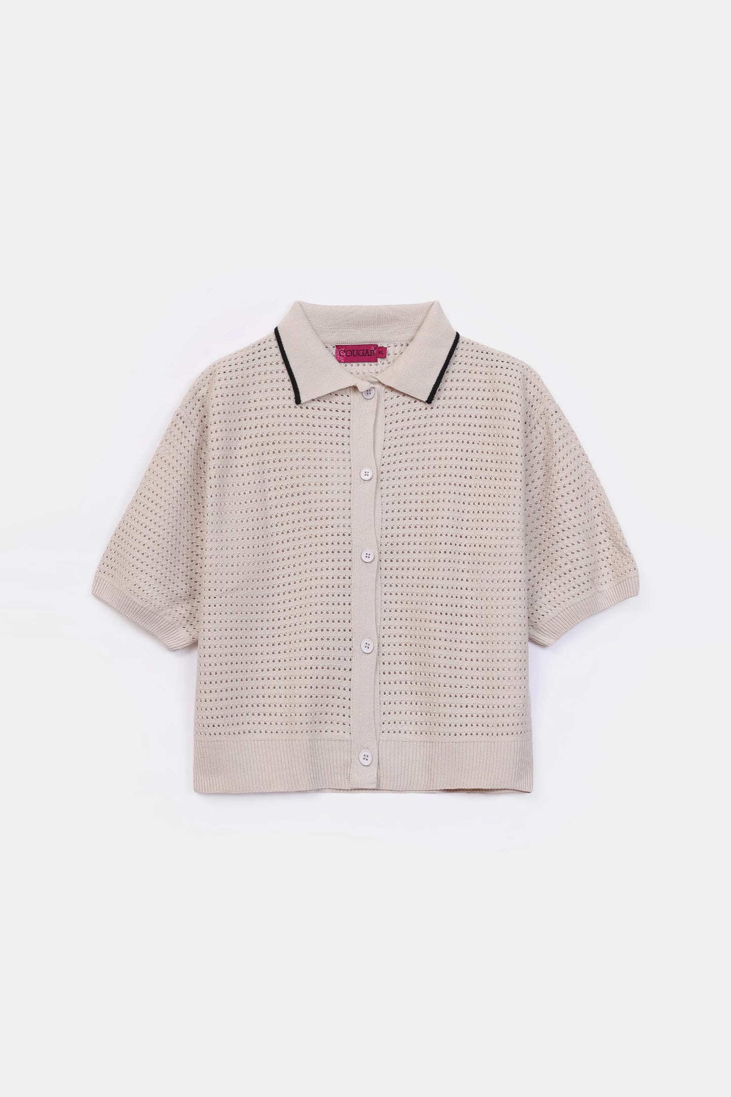 Crochet Knit Button-Front Cardigan - Cougar Clothing