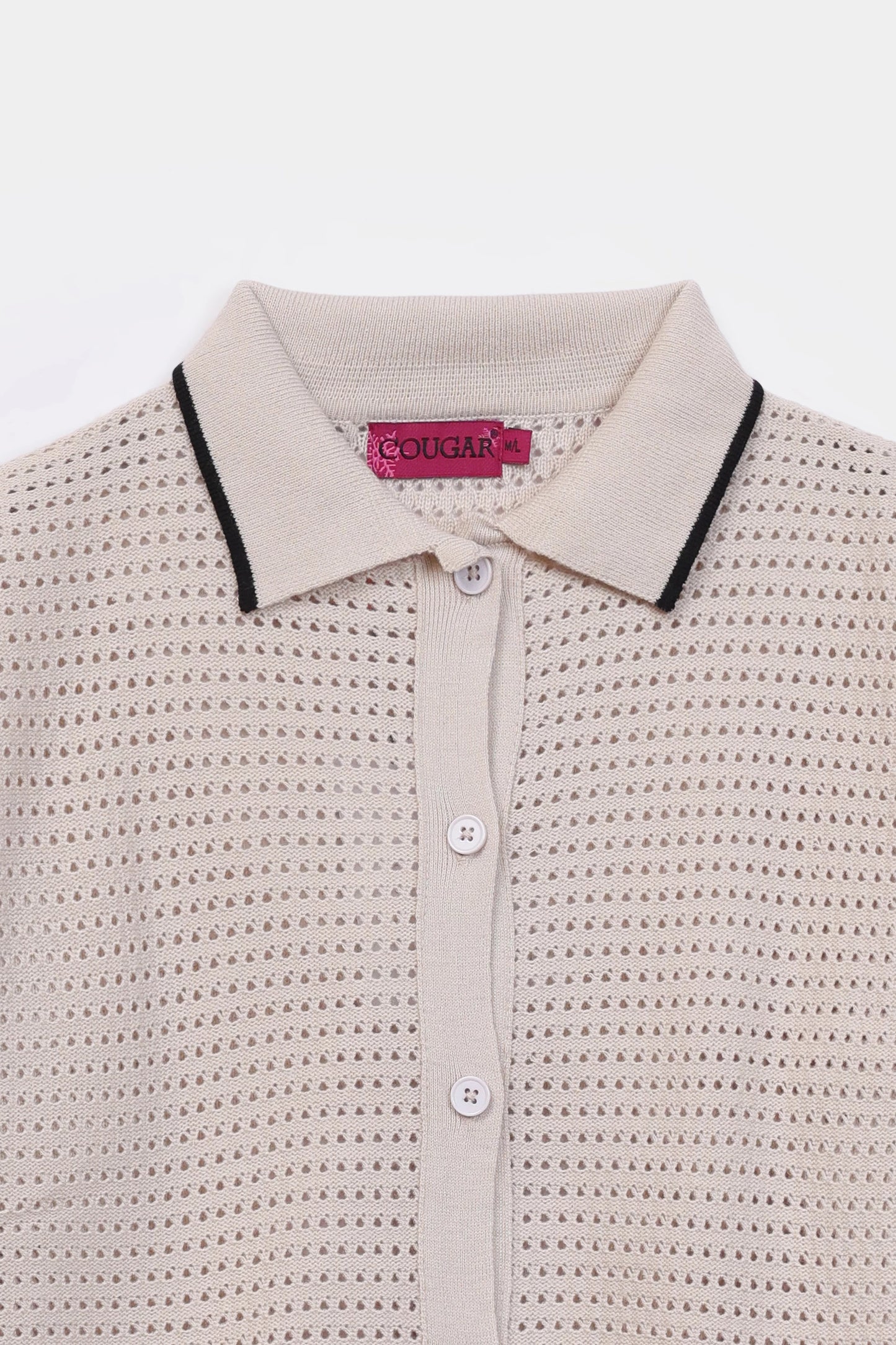 Crochet Knit Button-Front Cardigan - Cougar Clothing