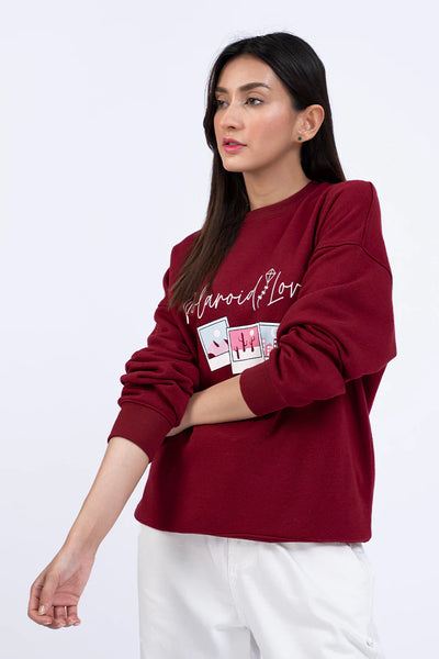 Drop Shoulder Polaroid Graphic Sweatshirt