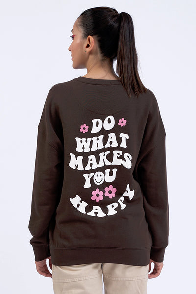 Chocolate Back Printed Sweatshirt