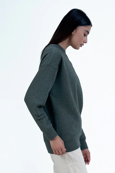 Green Text Sweatshirt