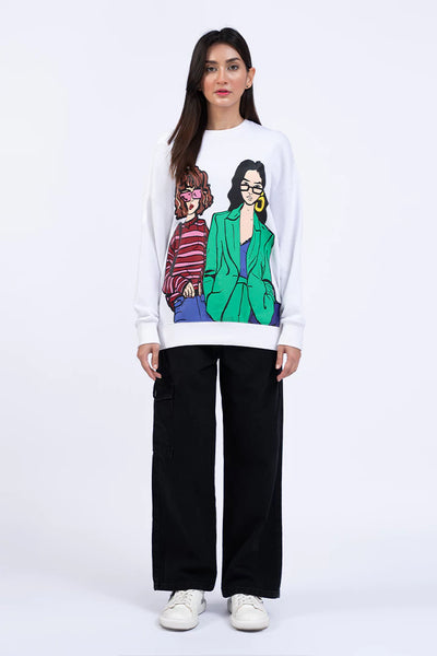 Drop Shoulder Graphic Sweatshirt