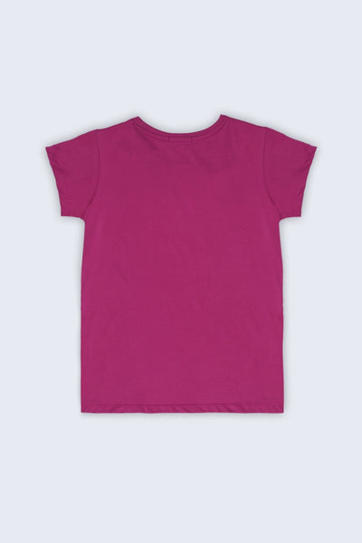 Magenta Embroidered T-Shirt