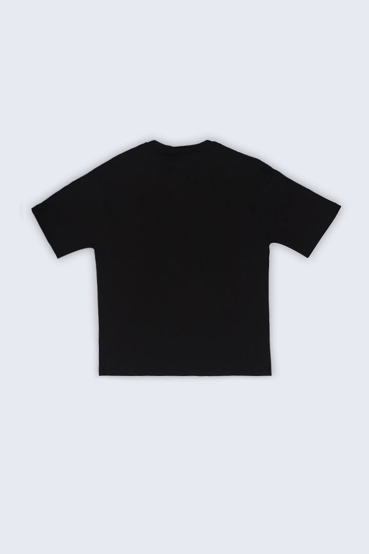 Black Embellished Oversized T-Shirt