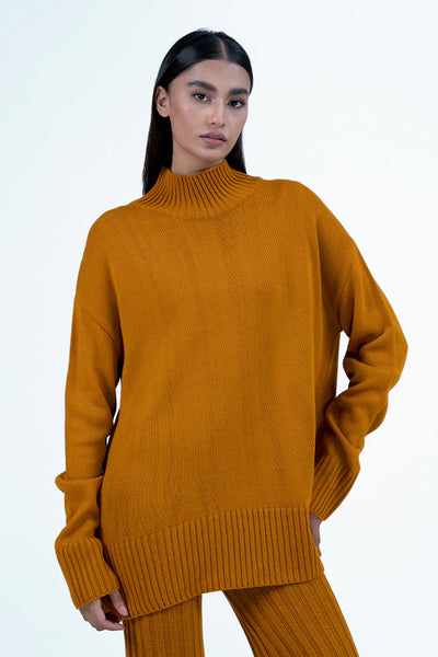 Mustard Turtleneck Co-Ord Set