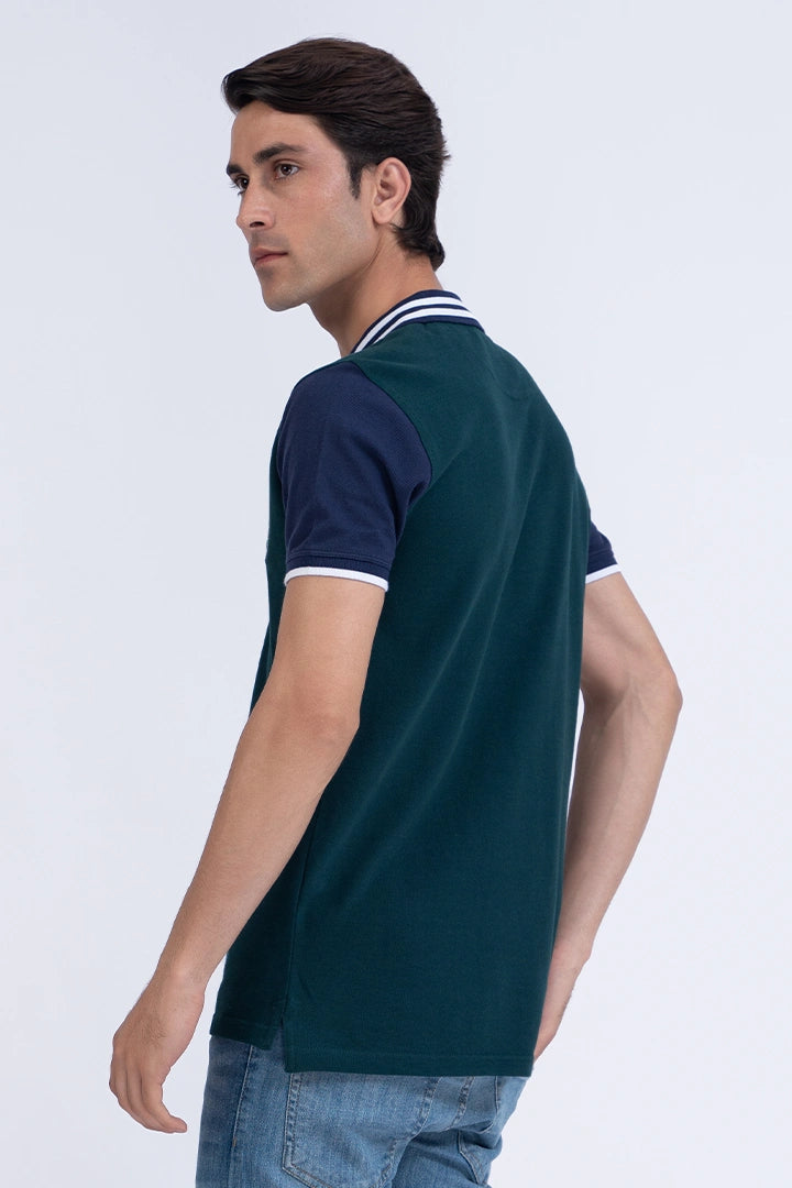 Teal Embroidered Polo