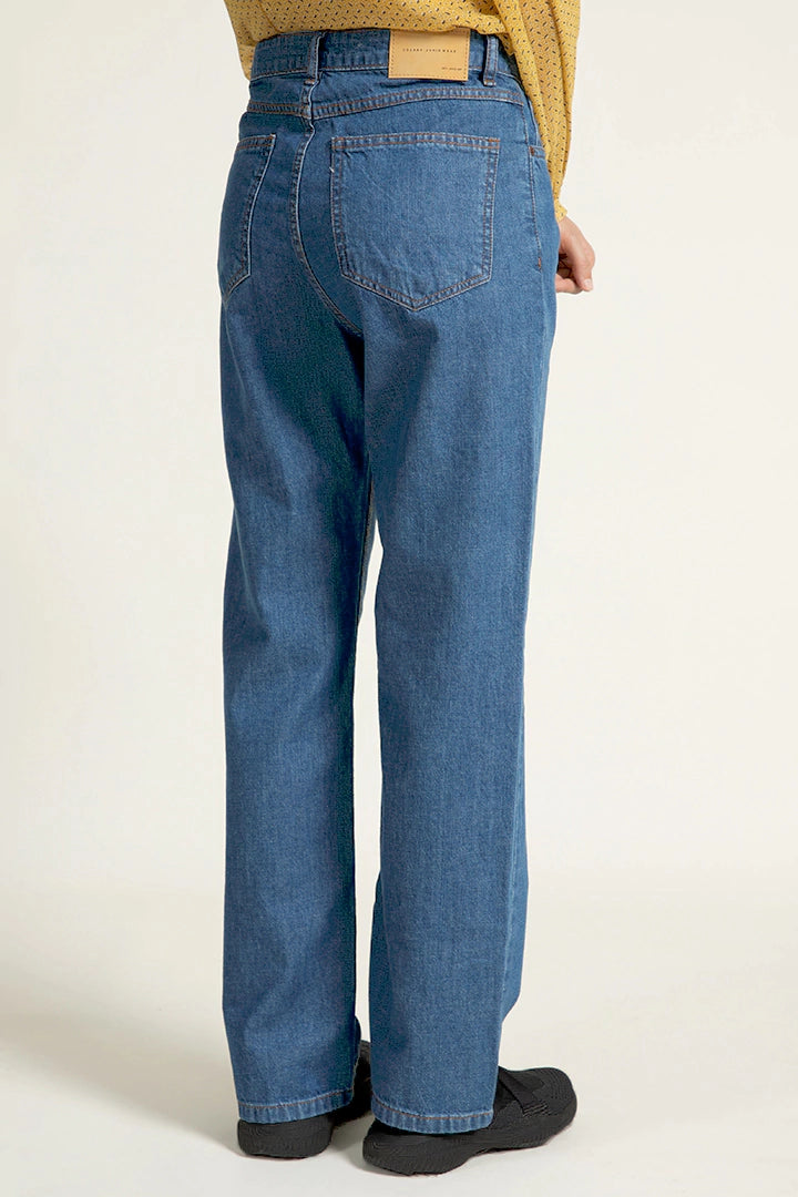 Blue Straight Fit High Rise Jeans