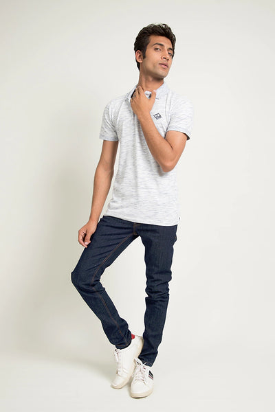 White CGR Textured Polo