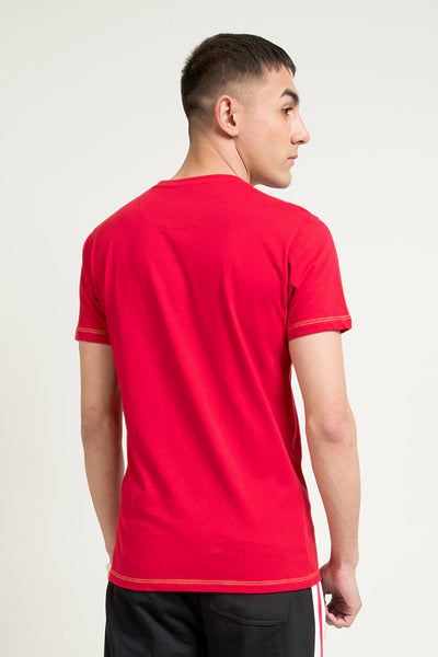Red Crew Neck Graphic T-Shirt