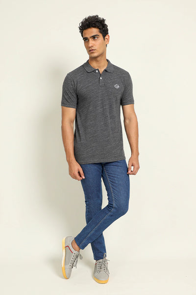 Charcoal CGR Textured Polo