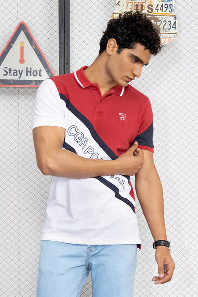 Red Scripted Polo