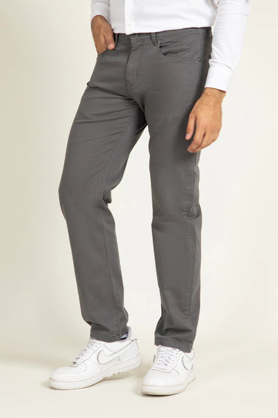 Grey Regular Fit 5-Pocket Pants