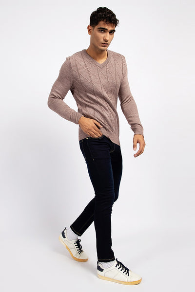 T-Pink V-Neck Long sleeves Sweater