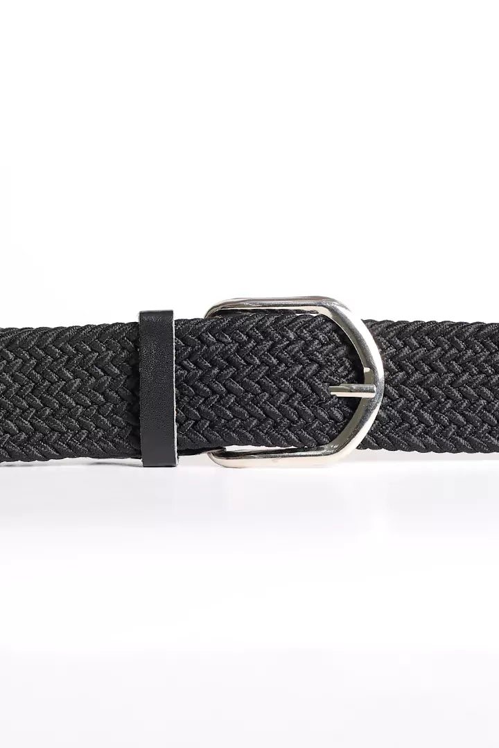 Black Canvas Braided Belt
