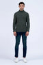 Green Turtleneck Ribbed Sweater
