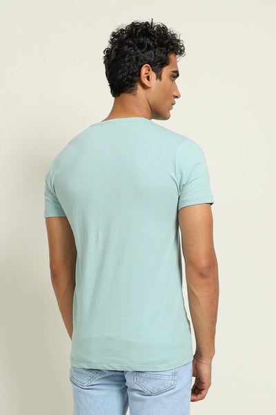 Pastel Turquoise V-Neck T-Shirt